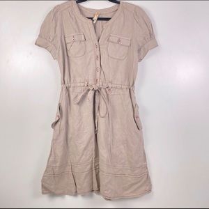 Anthropologie x Maeve Linen Tie-Front Dress Size 6